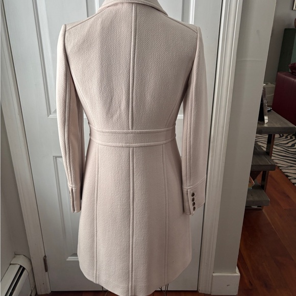 Elegant Cream Italian Wool Women’s Coat - Picture 5 of 10